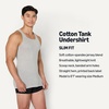 Amazon Essentials Men’s Lightweight Breathable Cotton Slim Fit Tank Undershirts, Pack of 6(Medium Grey Heather/White)