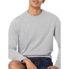 Amazon Essentials Men’s Long-Sleeve Lightweight French Terry Crewneck Sweatshirt(Light Grey Heather)
