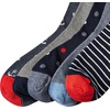 Amazon Essentials Men’s Patterned Cotton Dress Crew Socks, 5 Pairs(Blue/Red/Grey)