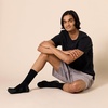 Amazon Essentials Men’s Performance Cotton Cushioned Moisture Control Socks, Athletic Crew, Breathable(Black)