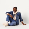 Amazon Essentials Men’s Quarter-Zip Oversized-Fit Hoodie Sweatshirt(Light Beige)