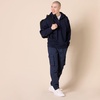 Amazon Essentials Men’s Quarter-Zip Oversized-Fit Hoodie Sweatshirt(Navy)