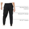 Amazon Essentials Men’s Relaxed Fit Cargo Fleece Jogger Sweatpants with Drawstring(Black)