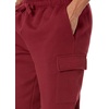 Amazon Essentials Men’s Relaxed Fit Cargo Fleece Jogger Sweatpants with Drawstring(Deep Red)