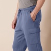 Amazon Essentials Men’s Relaxed Fit Cargo Fleece Jogger Sweatpants with Drawstring(Indigo Blue)
