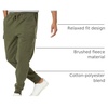 Amazon Essentials Men’s Relaxed Fit Cargo Fleece Jogger Sweatpants with Drawstring(Olive Heather)