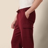 Amazon Essentials Men’s Relaxed Fit Cargo Fleece Sweatpants with Open Bottom(Deep Red)