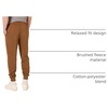Amazon Essentials Men’s Relaxed Fit Fleece Joggers Sweatpants, Drawstring Waist, Tapered Leg, Ribbed Cuffs, Brushed Interior(Dark Tan)