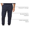Amazon Essentials Men’s Relaxed Fit Fleece Joggers Sweatpants, Drawstring Waist, Tapered Leg, Ribbed Cuffs, Brushed Interior(Navy)