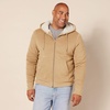 Amazon Essentials Men’s Sherpa-Lined Full-Zip Fleece Hoodie Sweatshirt(Camel Heather)