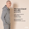 Amazon Essentials Men’s Sherpa-Lined Full-Zip Fleece Hoodie Sweatshirt(Dark Brown)