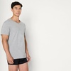 Amazon Essentials Men’s Slim Fit V-Neck Undershirt, Breathable Cotton, Pack of 6(Medium Grey Heather/Navy)