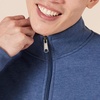 Amazon Essentials Men’s Standard Full-Zip Fleece Mock Neck Midweight Sweatshirt with Pockets(Blue Heather)