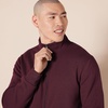 Amazon Essentials Men’s Standard Full-Zip Fleece Mock Neck Midweight Sweatshirt with Pockets(Burgundy)