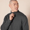 Amazon Essentials Men’s Standard Full-Zip Fleece Mock Neck Midweight Sweatshirt with Pockets(Charcoal Heather)