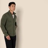 Amazon Essentials Men’s Standard Full-Zip Fleece Mock Neck Midweight Sweatshirt with Pockets(Olive Heather)