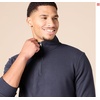 Amazon Essentials mens Lightweight French Terry Quarter-zip Mockneck Sweatshirt(Dark Navy)