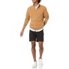 Amazon Essentials mens Lightweight French Terry Quarter-zip Mockneck Sweatshirt(Tan)