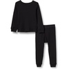 Amazon Essentials Boys and Toddlers’ Cotton Blend Thermal Long Underwear Set(Black)