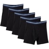 Amazon Essentials Men’s Breathable Cotton Boxer Briefs, Tag-Free, Pack of 5(Black)