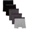 Amazon Essentials Men’s Breathable Cotton Boxer Briefs, Tag-Free, Pack of 5(Black/Charcoal/Grey)