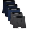 Amazon Essentials Men’s Breathable Cotton Boxer Briefs, Tag-Free, Pack of 5(Charcoal/Dark Blue/Dark Navy)