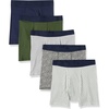 Amazon Essentials Men’s Breathable Cotton Boxer Briefs, Tag-Free, Pack of 5(Grey Heather  Mixed Print)