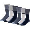 Amazon Essentials Men’s Colorblock Crew Sock, 6 Pairs(Grey/Navy/White)
