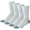 Amazon Essentials Men’s Cotton Breathable Cushioned Performance Work Crew Socks, 4 Pairs(White)