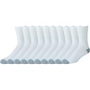 Amazon Essentials Men’s Cotton Crew Athletic Moisture Wicking Sports Socks with Cushioned Sole, 10 Pairs(White)