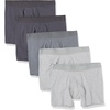 Amazon Essentials Men’s Cotton Jersey Boxer Briefs Underwear (Available in Big & Tall), Pack of 5(Charcoal/Dark Grey/Grey Heather)