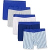 Amazon Essentials Men’s Cotton Jersey Boxer Briefs Underwear (Available in Big & Tall), Pack of 5(Royal Blue  Mixed Print)