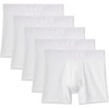 Amazon Essentials Men’s Cotton Jersey Boxer Briefs Underwear (Available in Big & Tall), Pack of 5(White)