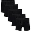 Amazon Essentials Men’s Cotton Jersey Boxer Shorts Underwear, Pack of 5(Black)