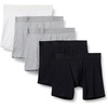 Amazon Essentials Men’s Cotton Jersey Boxer Shorts Underwear, Pack of 5(Gray Heather / Black / White)
