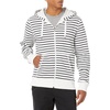 Amazon Essentials Men’s Full-Zip Fleece Hoodie Sweatshirt (Available in Big & Tall)(White Stripe)