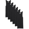 Amazon Essentials Men’s Lightweight Breathable Cotton Slim Fit Tank Undershirts, Pack of 6(Black)