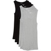 Amazon Essentials Men’s Lightweight Breathable Cotton Slim Fit Tank Undershirts, Pack of 6(Black/Grey Heather)