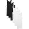 Amazon Essentials Men’s Lightweight Breathable Cotton Slim Fit Tank Undershirts, Pack of 6(Black/White)