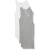 Amazon Essentials Men’s Lightweight Breathable Cotton Slim Fit Tank Undershirts, Pack of 6(Medium Grey Heather/White)