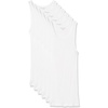Amazon Essentials Men’s Lightweight Breathable Cotton Slim Fit Tank Undershirts, Pack of 6(White)