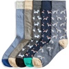 Amazon Essentials Men’s Patterned Cotton Dress Crew Socks, 5 Pairs(Assorted Dogs)