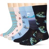 Amazon Essentials Men’s Patterned Cotton Dress Crew Socks, 5 Pairs(Beach/Popsicle/Stripe/Vacation)