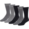 Amazon Essentials Men’s Patterned Cotton Dress Crew Socks, 5 Pairs(Black/Grey/Multi)