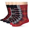 Amazon Essentials Men’s Patterned Cotton Dress Crew Socks, 5 Pairs(Plaid/Stripe)