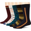 Amazon Essentials Men’s Patterned Cotton Dress Crew Socks, 5 Pairs(Stripe/Dots)