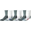 Amazon Essentials Men’s Performance Cotton Cushioned Moisture Control Socks, Athletic Crew, Breathable(White/Grey Assorted)