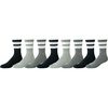 Amazon Essentials Men’s Retro Stripe Crew Sock, Black/Multi, 6-12