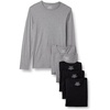 Amazon Essentials Men’s Slim Fit Crewneck Undershirts, Pack of 6(Black/Grey Heather)