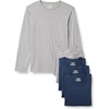 Amazon Essentials Men’s Slim Fit Crewneck Undershirts, Pack of 6(Medium Grey Heather/Navy)